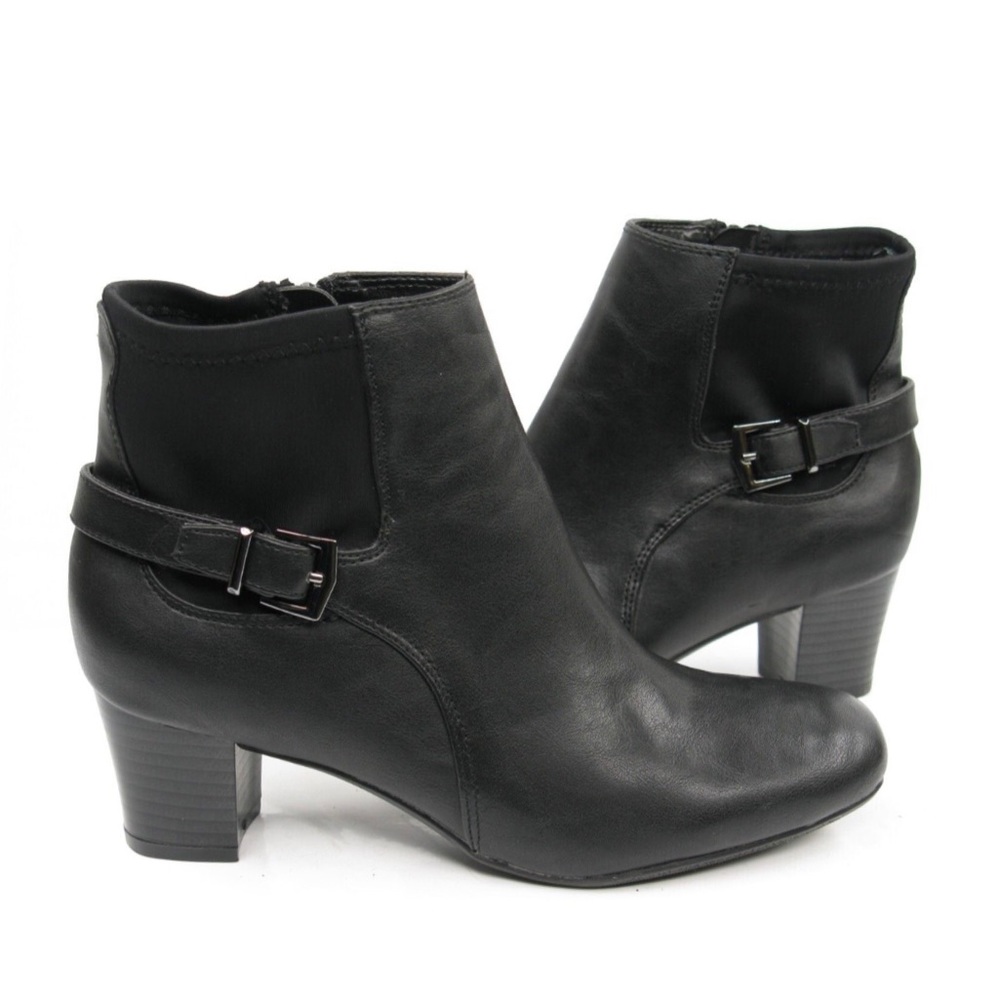 East 5th Rain black faux leather heel booties
